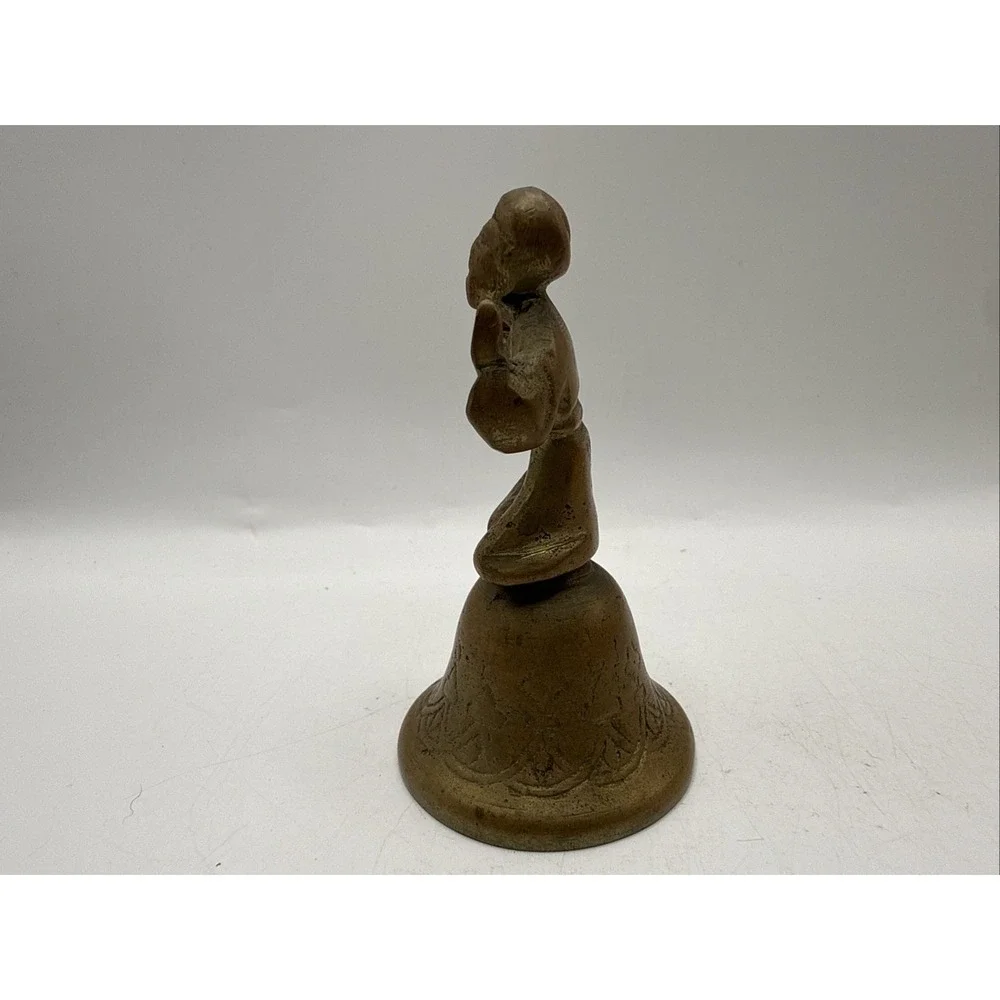 Vintage Antique Brass Bell Monk Priest Worship Prayer RARE